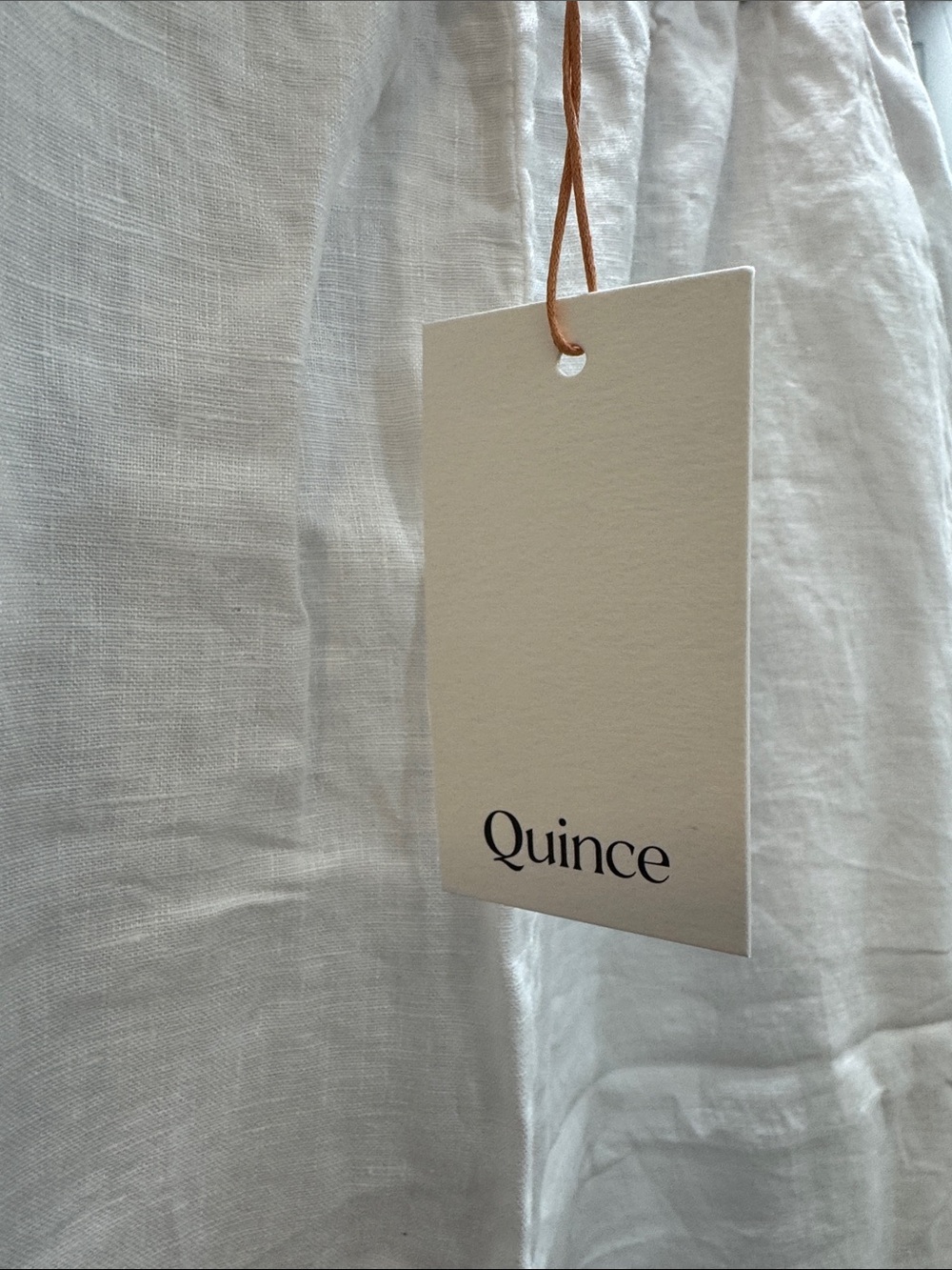 Quince 100% European White Linen Pants Cropped Elastic-Waist - Picture 4 of 5